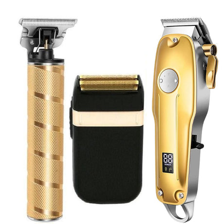 Professional Hair Clippers for men gold Set | Gold Hair Clippers Cordless