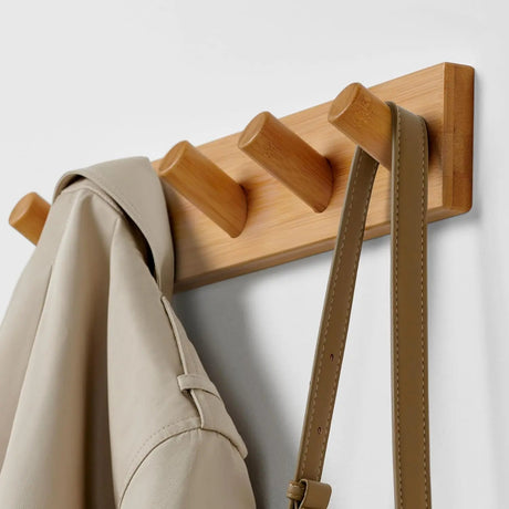 Wooden Wall Coat Hook Rack