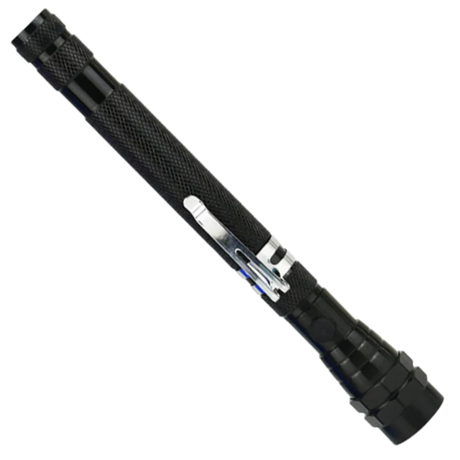Telescopic magnetic LED flashlight